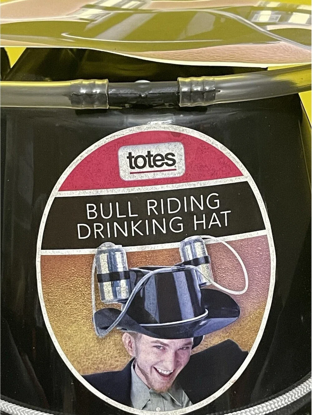 Drinking Hat Bull Riding Hat Holds 2 Cans Brand New